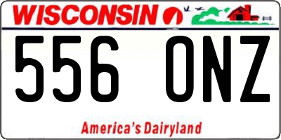 WI license plate 556ONZ