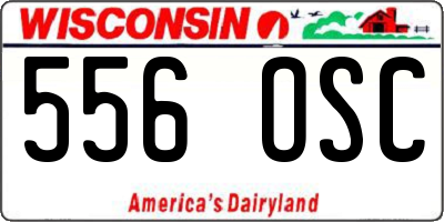 WI license plate 556OSC