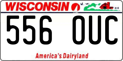 WI license plate 556OUC