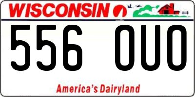 WI license plate 556OUO