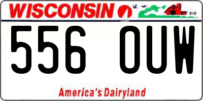 WI license plate 556OUW