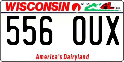 WI license plate 556OUX
