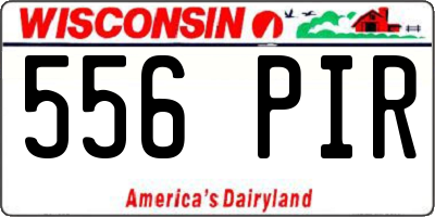 WI license plate 556PIR