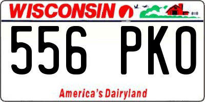 WI license plate 556PKO