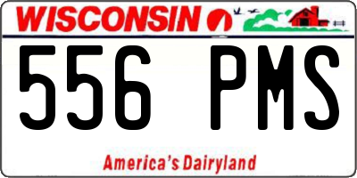 WI license plate 556PMS