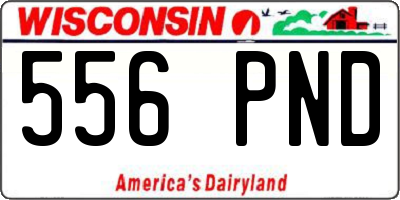 WI license plate 556PND