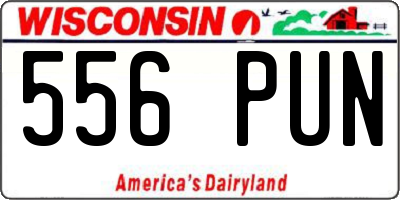 WI license plate 556PUN