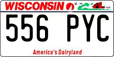 WI license plate 556PYC