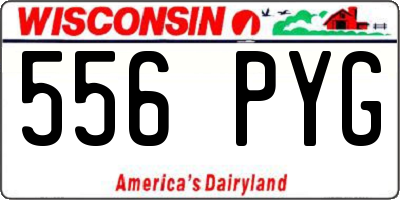 WI license plate 556PYG