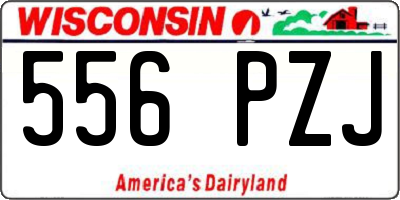 WI license plate 556PZJ