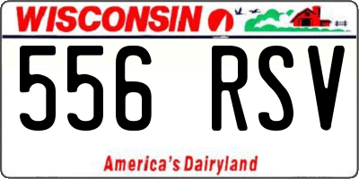 WI license plate 556RSV