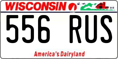WI license plate 556RUS