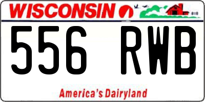 WI license plate 556RWB