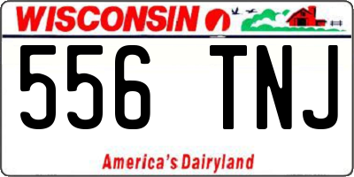 WI license plate 556TNJ