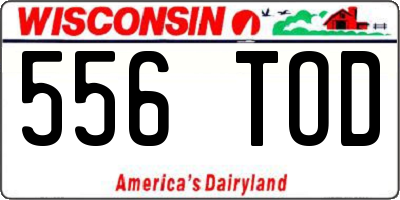 WI license plate 556TOD