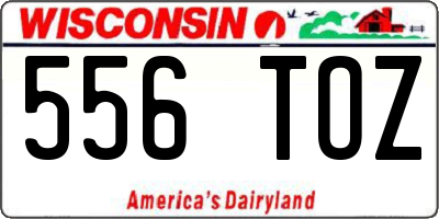 WI license plate 556TOZ