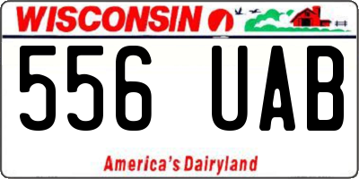 WI license plate 556UAB