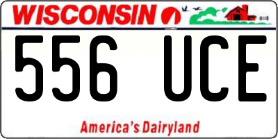 WI license plate 556UCE