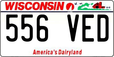WI license plate 556VED