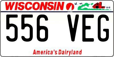 WI license plate 556VEG