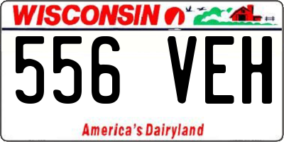WI license plate 556VEH