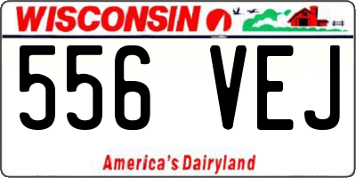 WI license plate 556VEJ