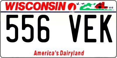 WI license plate 556VEK