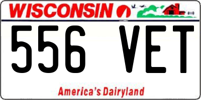 WI license plate 556VET