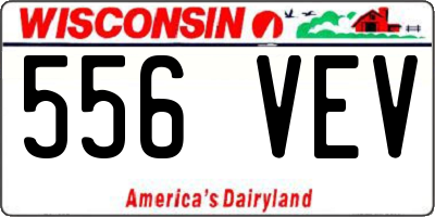 WI license plate 556VEV