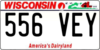 WI license plate 556VEY