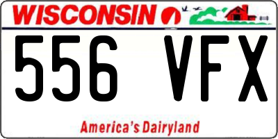 WI license plate 556VFX