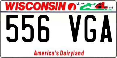 WI license plate 556VGA