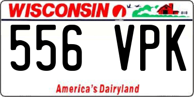 WI license plate 556VPK