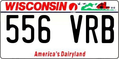 WI license plate 556VRB