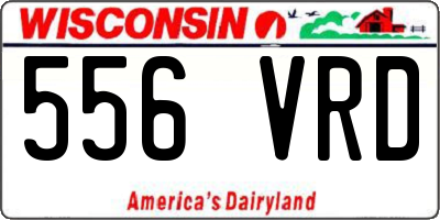WI license plate 556VRD