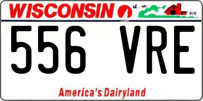 WI license plate 556VRE