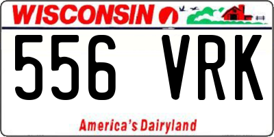 WI license plate 556VRK