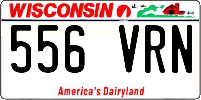 WI license plate 556VRN
