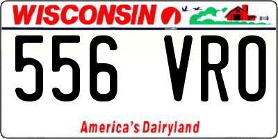 WI license plate 556VRO