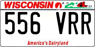 WI license plate 556VRR