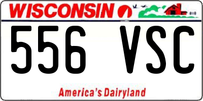 WI license plate 556VSC