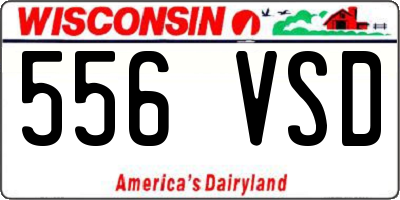 WI license plate 556VSD