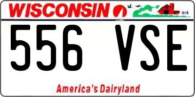 WI license plate 556VSE