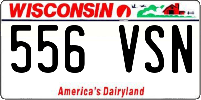 WI license plate 556VSN