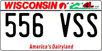 WI license plate 556VSS