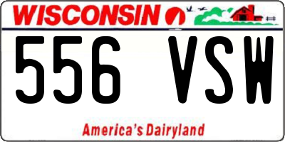 WI license plate 556VSW