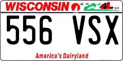 WI license plate 556VSX