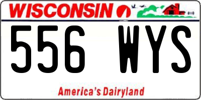 WI license plate 556WYS