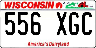 WI license plate 556XGC