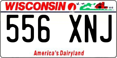 WI license plate 556XNJ